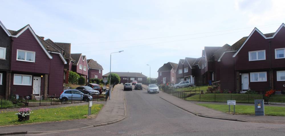 The bus terminus on the left and Timbertown on the right