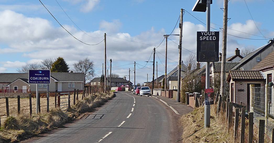 Bellfield from East and entry to Coalburn. March 2016
